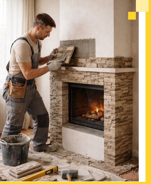 Изготовление и монтаж каминов для дома под ключ в Железногорске