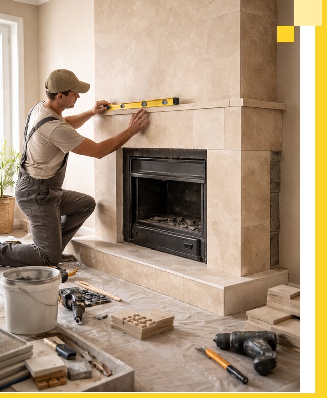 Установка и монтаж каминов в частном доме под ключ в Железногорске