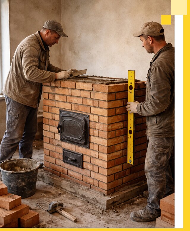 Отопительные печи под ключ в Железногорске, установка и сборка