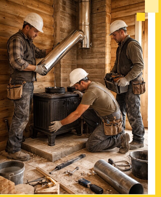 Профессиональный монтаж банных печей и дымоходов в Железногорске