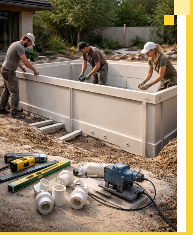 Установка полипропиленовых бассейнов под ключ в Железногорске