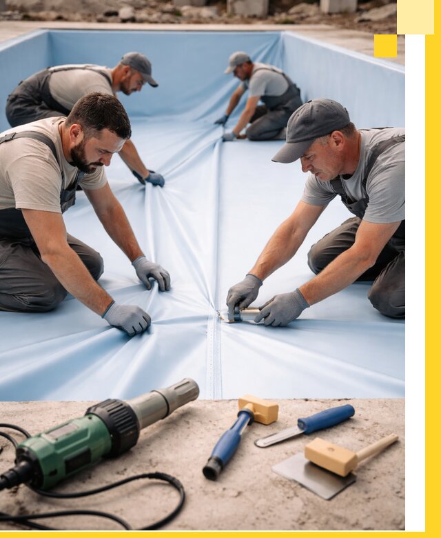 ПВХ пленка для бассейнов с монтажом и гарантией в Железногорске