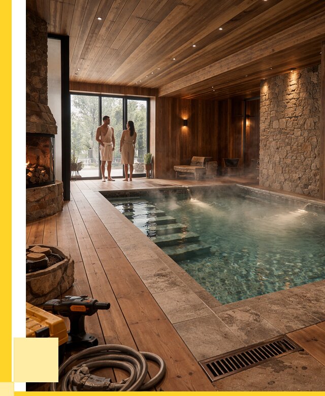 Проекты бань с бассейном под ключ в Железногорске от 77528 р., ЭриданЖлр