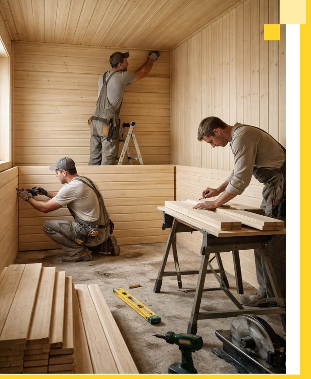 Обшивка саун в Железногорске из натуральной древесины под ключ