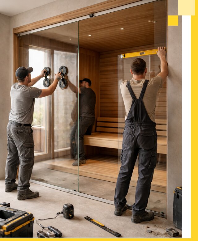 Производство и монтаж стеклянных саун под ключ в Железногорске