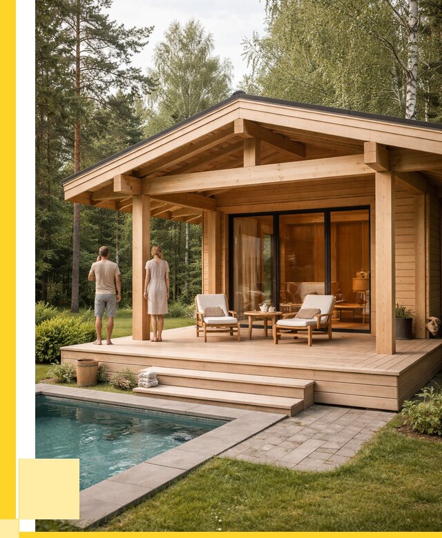 Бани с террасой под ключ в Железногорске от 620220 р. | ЭриданЖлр