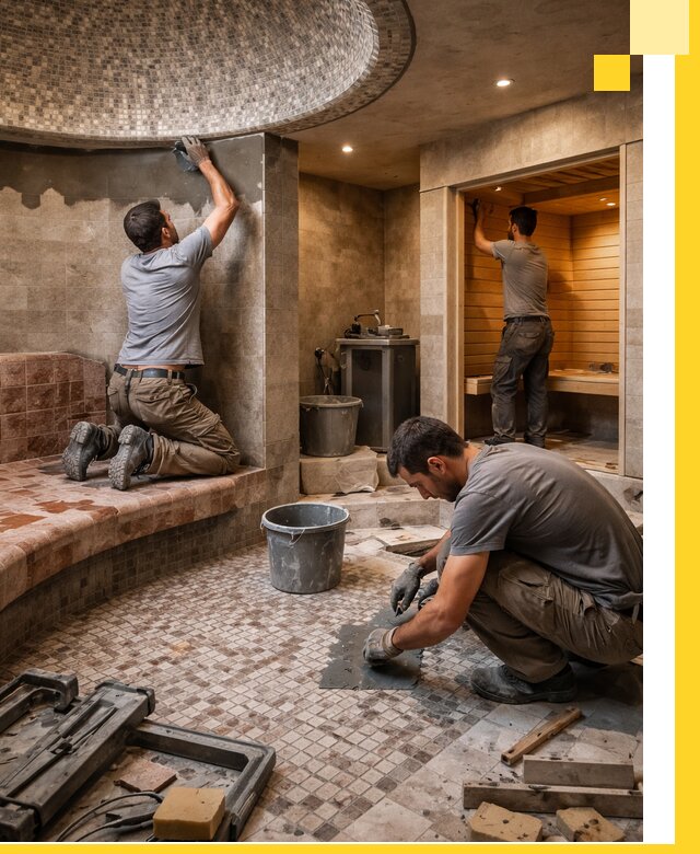 Проект и строительство хамама бани и сауны под ключ в Железногорске