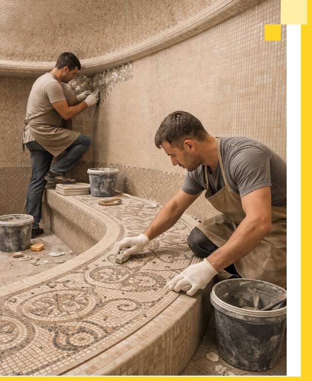 Плитка для хамама в Железногорске, укладка, подбор и поставка